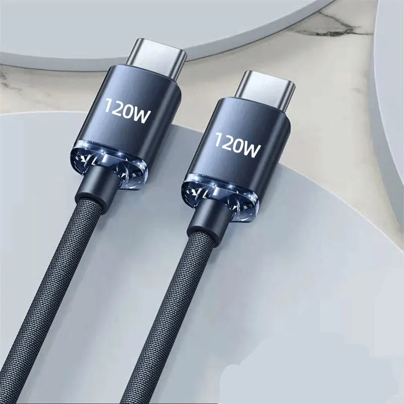 Cable USB C Tressé Coloré 120W