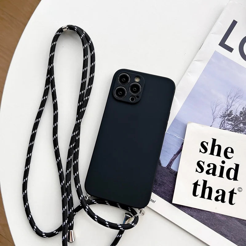 Coque d'iPhone silicone bandoulière