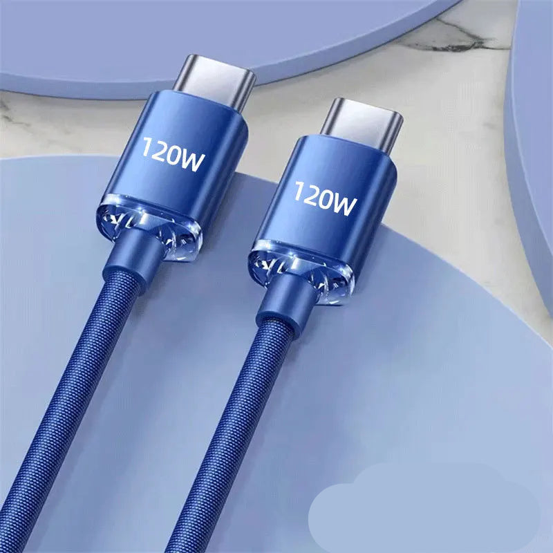 Cable USB C Tressé Coloré 120W