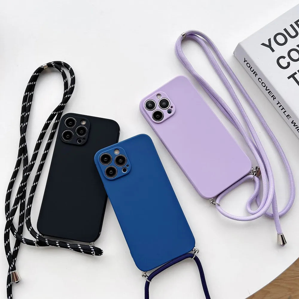 Coque d'iPhone silicone bandoulière