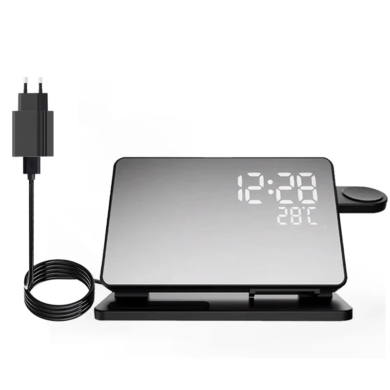 Station de Chargement sans Fil 4 en 1 Horloge