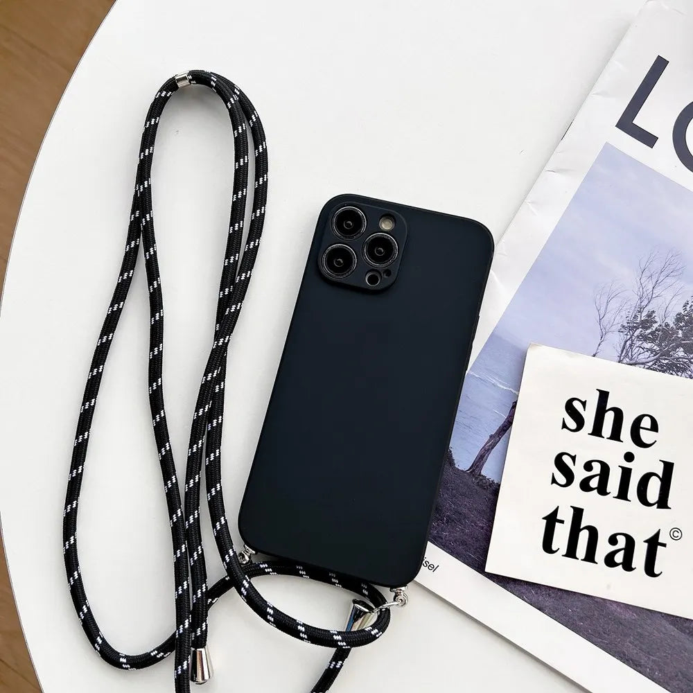 Coque d'iPhone silicone bandoulière