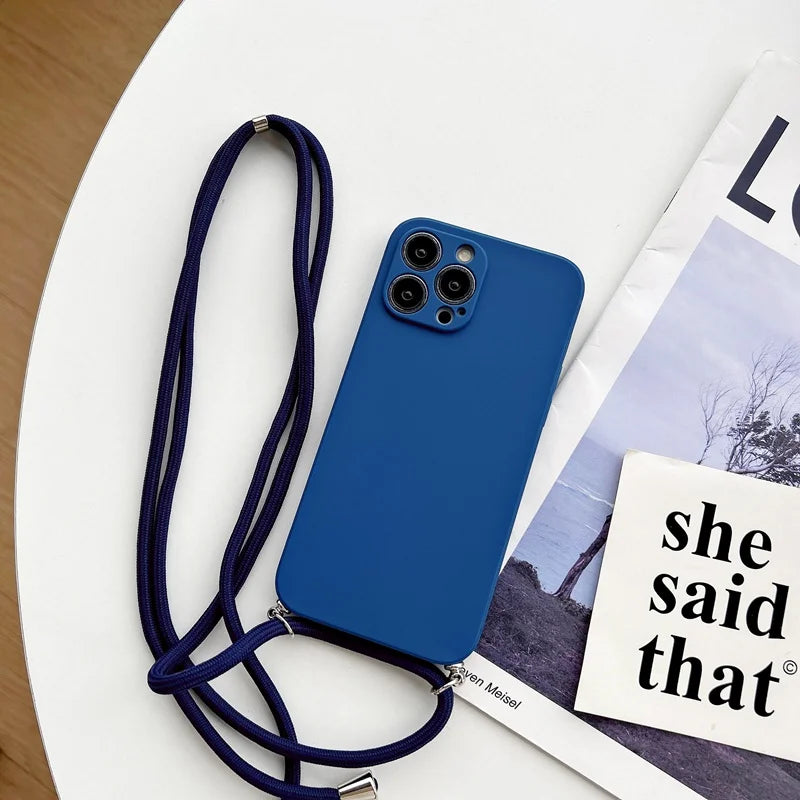 Coque d'iPhone silicone bandoulière