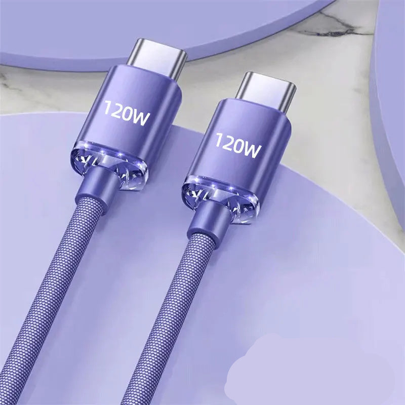 Cable USB C Tressé Coloré 120W