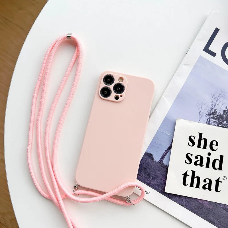 Coque d'iPhone silicone bandoulière