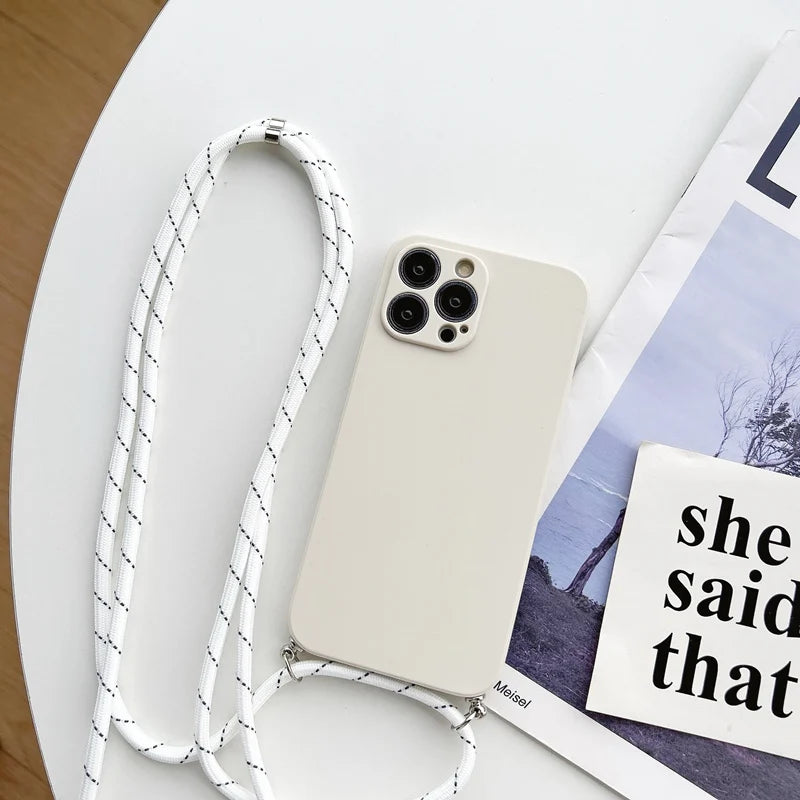 Coque d'iPhone silicone bandoulière