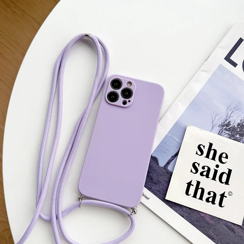 Coque d'iPhone silicone bandoulière