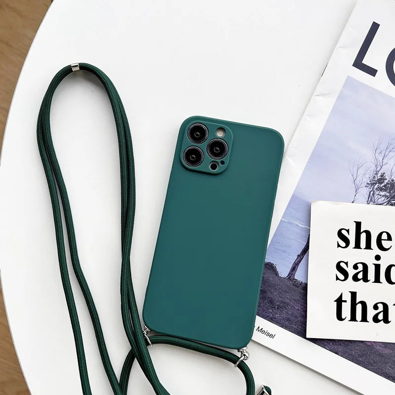 Coque d'iPhone silicone bandoulière