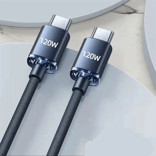 Cable USB C Tressé Coloré 120W