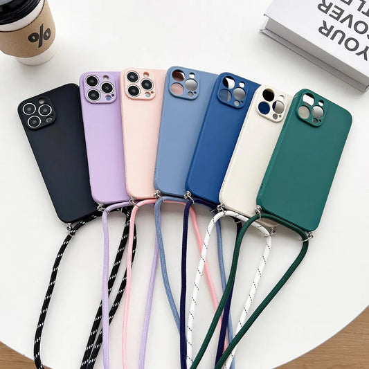 Coque d'iPhone silicone bandoulière