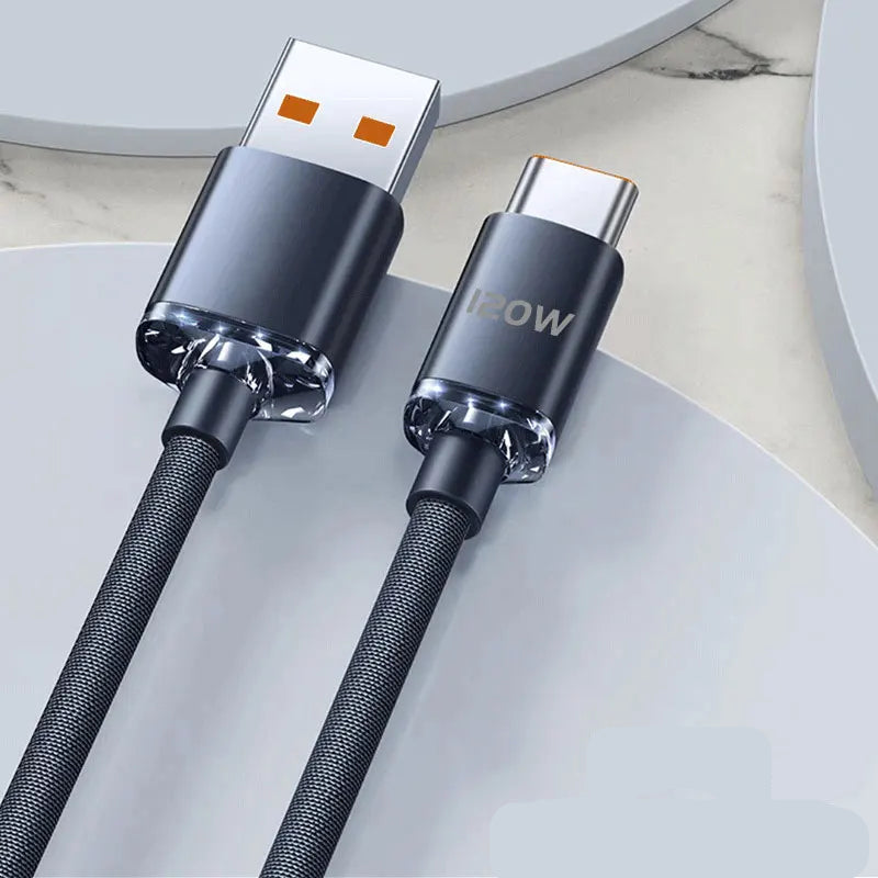 Cable USB C Tressé Coloré 120W